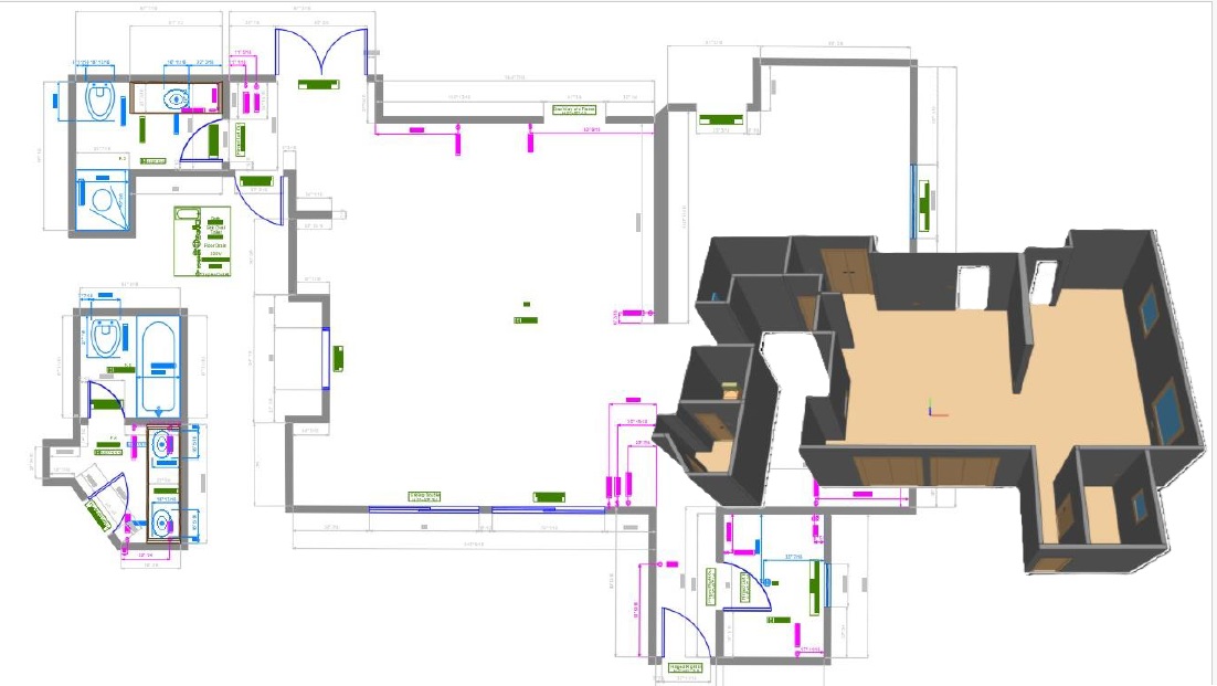 改修現場で測定結果をDWG図面と簡易モデルとして整理した実務例